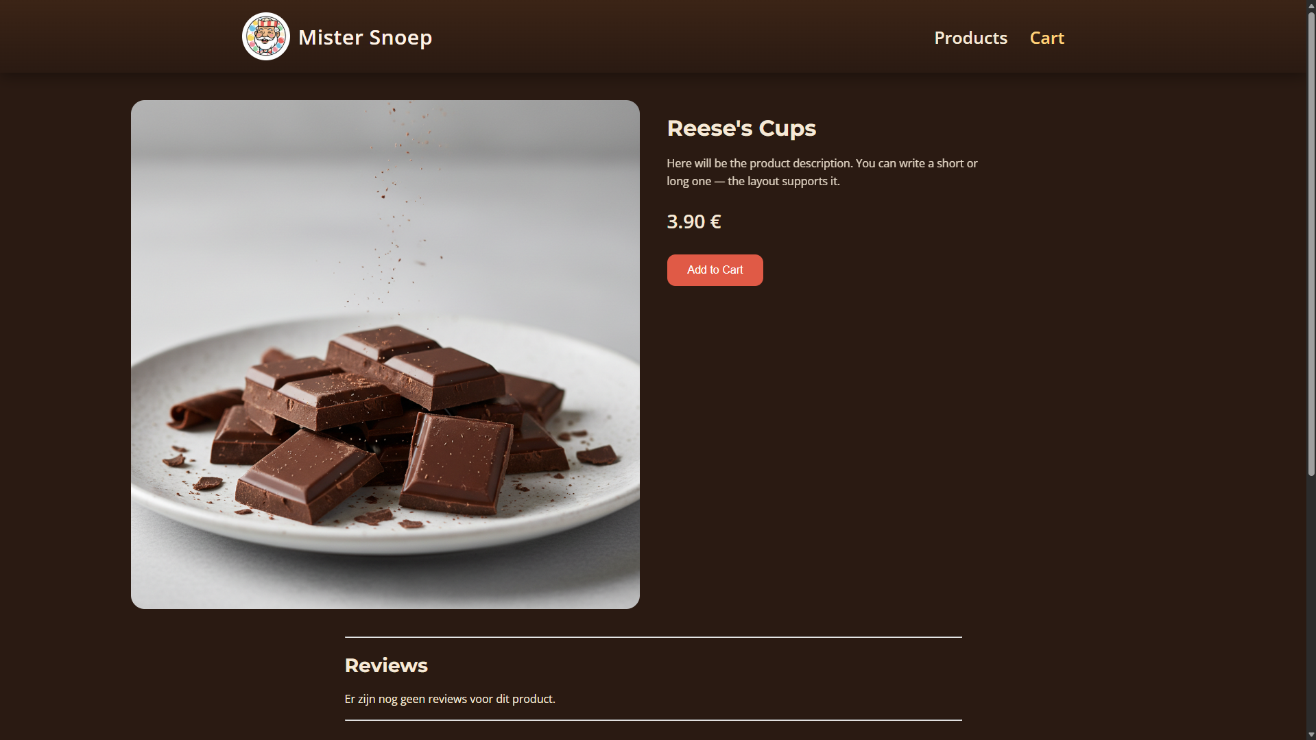 Mister Snoep product page
